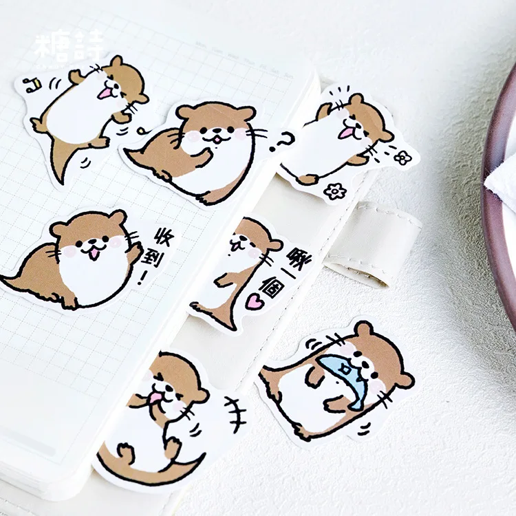 Mohamm น่ารักสัตว์ Otter Masking สติกเกอร์ Scrapbooking ไดอารี่ญี่ปุ่นเครื่องเขียนกระดาษ Deco อุปกรณ์โรงเรียน