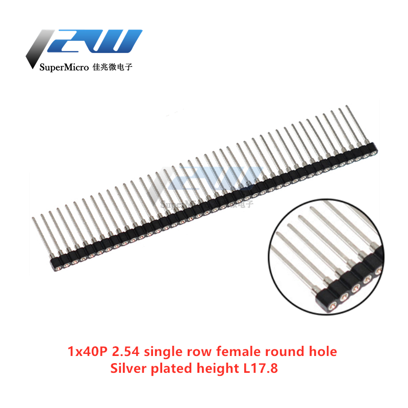 Bộ 5 Lỗ Tròn Pin Đầu 2.0MM/2.54MM Hàng Nữ/Nam, đơn Hàng 1X40P Hàng 2X40P Đôi Hàng Pin Pin Tròn Mạ Vàng