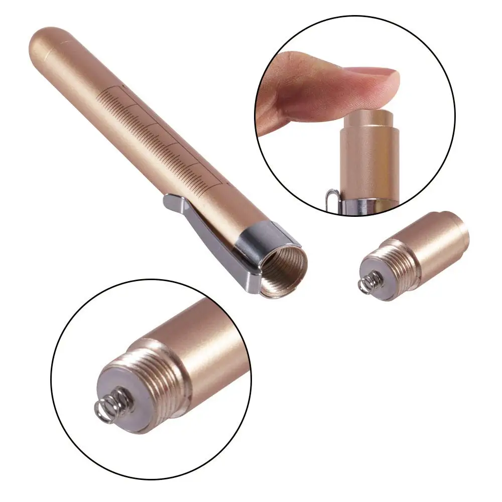 Torcia a LED portatile Lampada riutilizzabile per penna di pronto soccorso medico con penna per diagnosi da medico e infermiere per la misurazione del calibro della pupilla