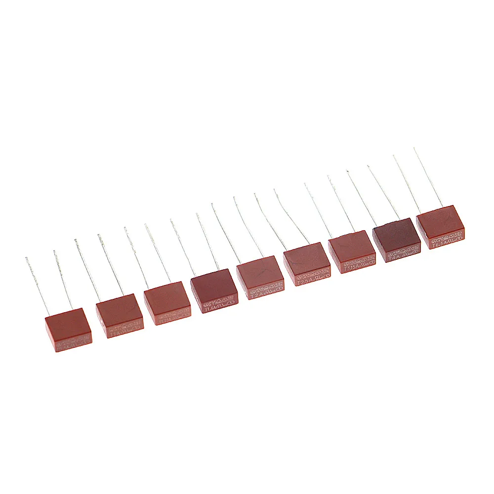 50Pcs/Box 10 Kinds x 5pcs 392 Square Fuse Plastic Electrical Assorted Fuse Mix Set 0.5A 1A 1.25A 1.6A 2A 2.5A 3.15A 4A 5A 6.3A