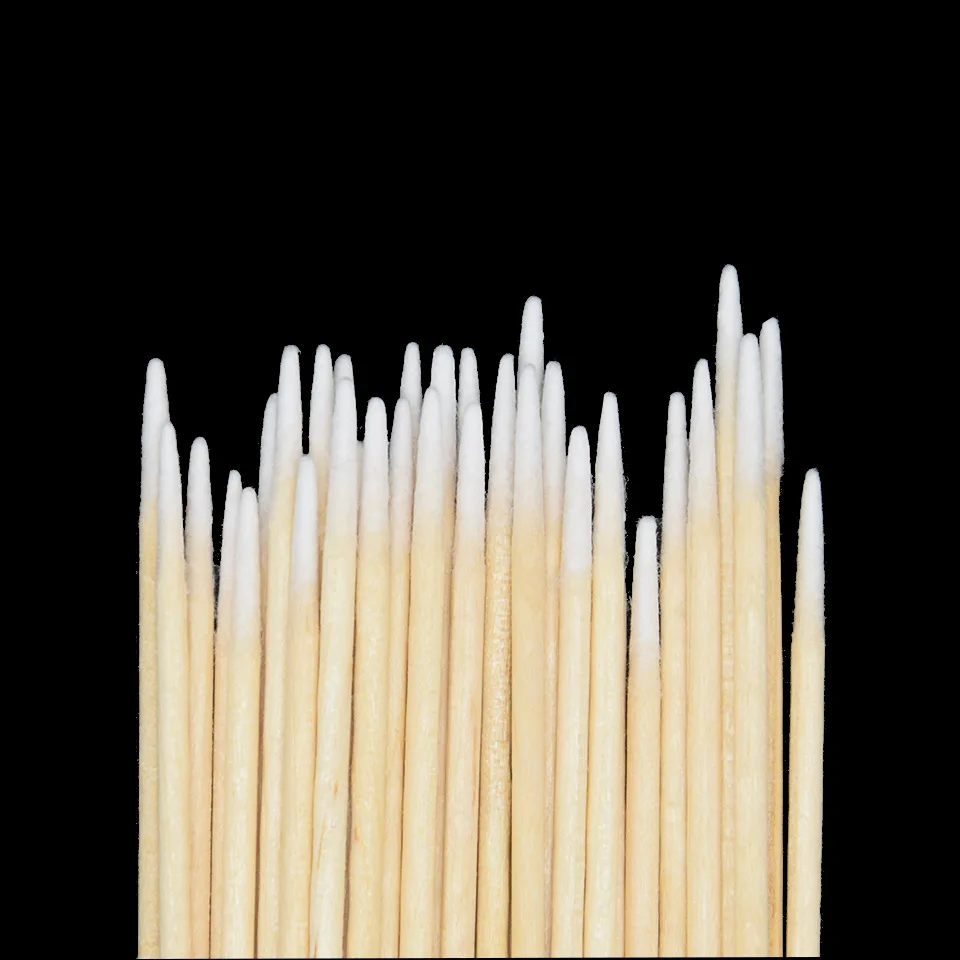 ผ้าฝ้าย Swab Lint ฟรี Micro แปรงไม้ Cotton Buds Swabs ทําความสะอาดหู Stick Eyelash Extension กาวถอดเครื่องมือ