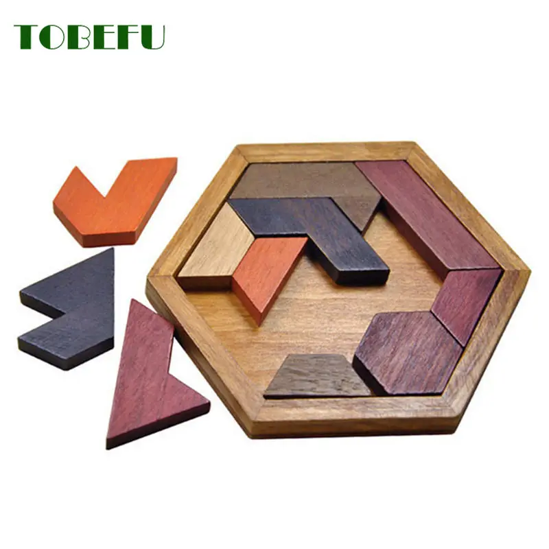 Puzzle in legno a forma geometrica Puzzle per bambini Rompicapo Giocattoli in legno non tossico per bambini educativi