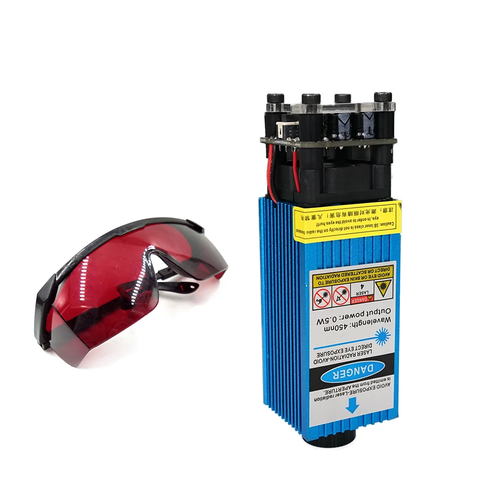 Laser Mô Đun 2.5W/3.5W.5.5W 450nm 33Mm Điều Chỉnh Lấy Nét Xanh Dương Khắc Laser Và Cắt TTL/Điều Khiển PWM Laser Ống Diode + mắt Kính