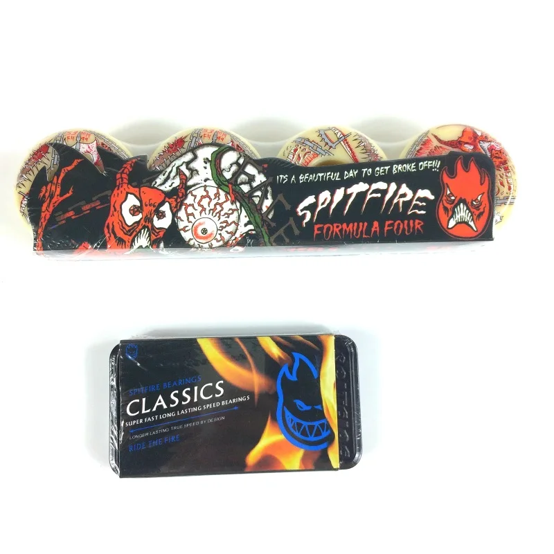 Chiếc Spitfire SHR Ván Trượt Bánh Xe Chuyên Nghiệp Khả Năng Đàn Hồi Cao Kích Thước 54*32Mm 99D 101D 52*32 53*32mm Độ Cứng Và Chịu Lực Đen