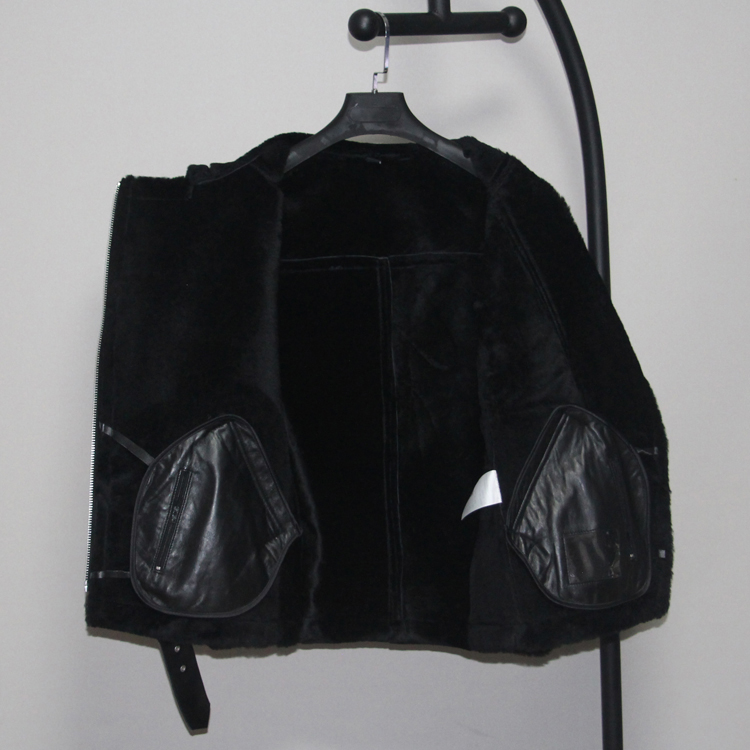 2023 女性の冬のジャケット本物のシープスキンラムスキンレザーオーバーコートウールカシミヤライナー女性のハイストリート布 XXXL 2XL 3XL