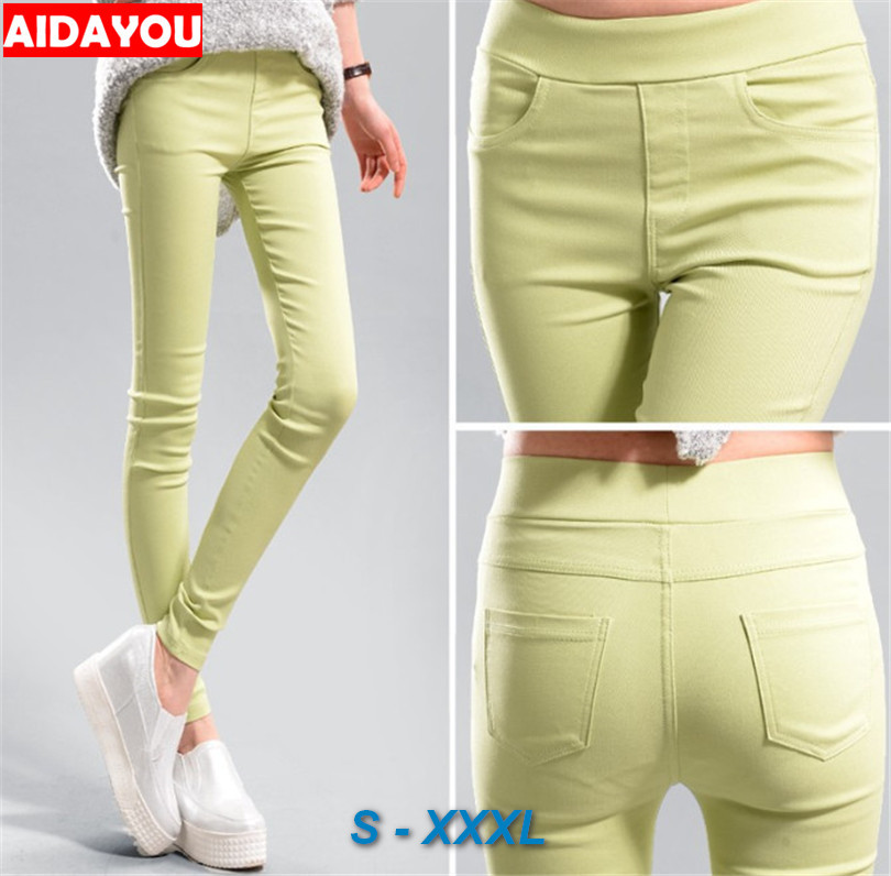 Thun Cao Cấp Quần Nữ Bút Chì Push Up Nâng Mông Thẳng Thoải Mái Phong Cách Hàn Quốc XL Tốt Co Giãn Quần Skinny Kaki Ouc407