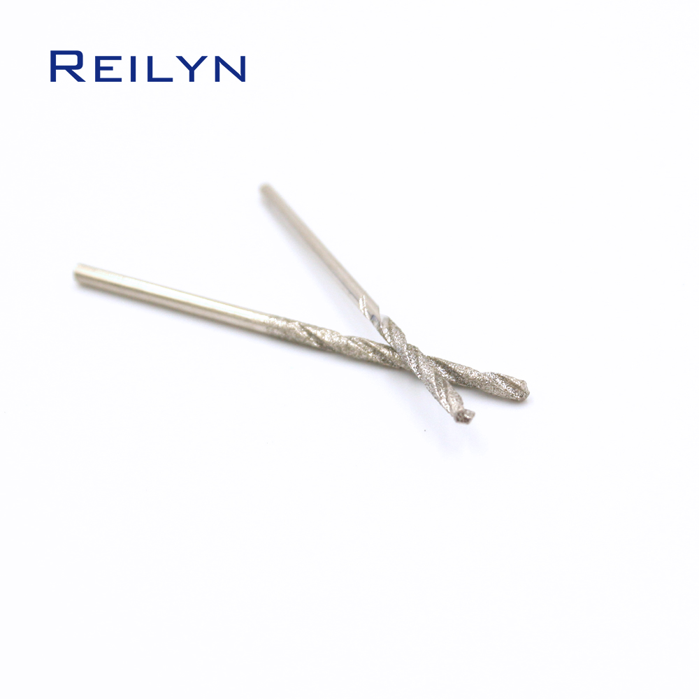 10pc 다이아몬드 트위스트 드릴 옥 유리 마노 드릴링 구멍 그라인딩 비트 그라인딩 바늘 슈퍼 하드 드릴 다이아몬드 에머리 트위스트 드릴