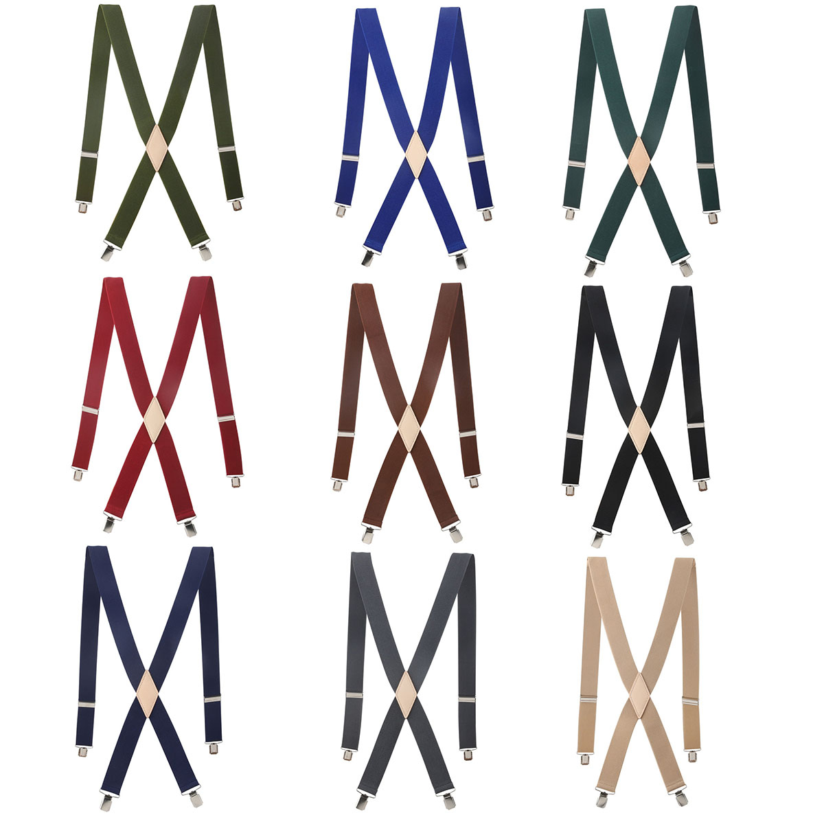 Tirantes de cuero crudo con Clip recto sólido Unisex de 3,5 cm para hombre, soporte de cuero genuino de 110cm y 130cm, tamaño extendido, regalos Vintage para padrinos de boda