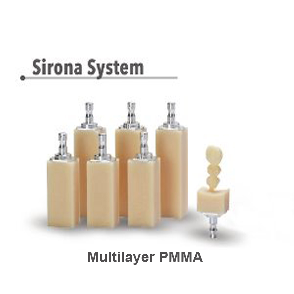 Hijau 5 buah monokrom Sirona PMMA Block bahan baku Jepang untuk membuat gigi sementara dan gigi tiruan yang dapat dilepas sistem penggilingan terbuka