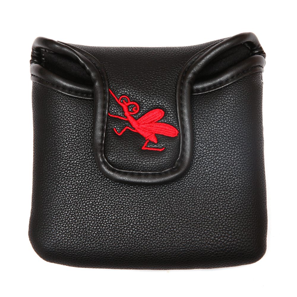 ปลอกหุ้มหัวไม้กอล์ฟปักลายแมงมุมหนัง PU สีดำสำหรับนักกอล์ฟ