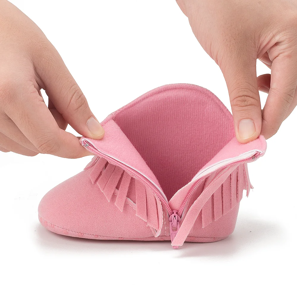 KIDSUN Bé Boot Bé Gái Bé Trai Prewalker Chắc Chắn Trẻ Sơ Sinh Cho Bé Đầu Tiên Xe Tập Đi Đế Mềm Chống Trơn Trượt Giày Sơ Sinh Mộc