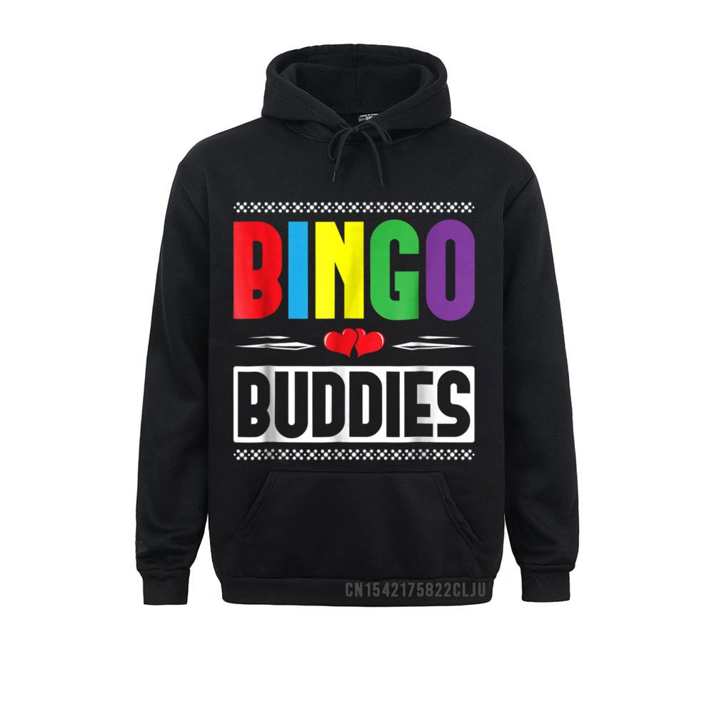 Bingo Buddies dengan Hati Lucu Pemain Beruntung Keren Hangat Pria Pria Jaket Hoodie Kustom Terbaru Sportswears Lengan Panjang