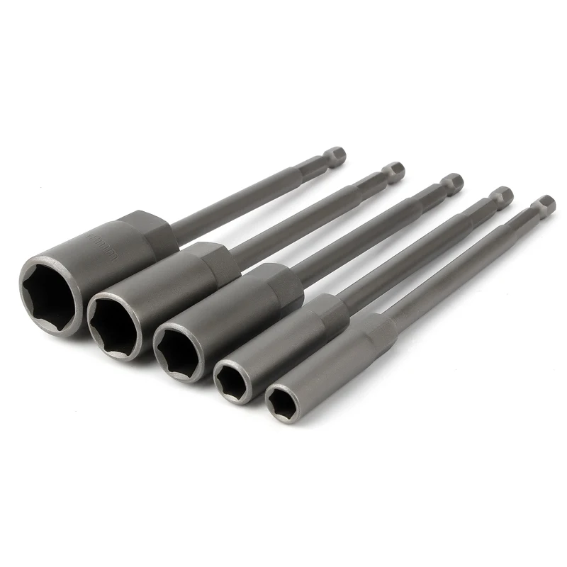 1 Cái 150 Mm Chiều Dài Thêm Sâu Tia Hạt Driver Bit 1/4 Inch 6.35 Mm Chuôi Lục Giác Ổ Cắm Cờ Lê Vặn Ốc người Lái Xe Cho Công Cụ Điện 6-19 Mm