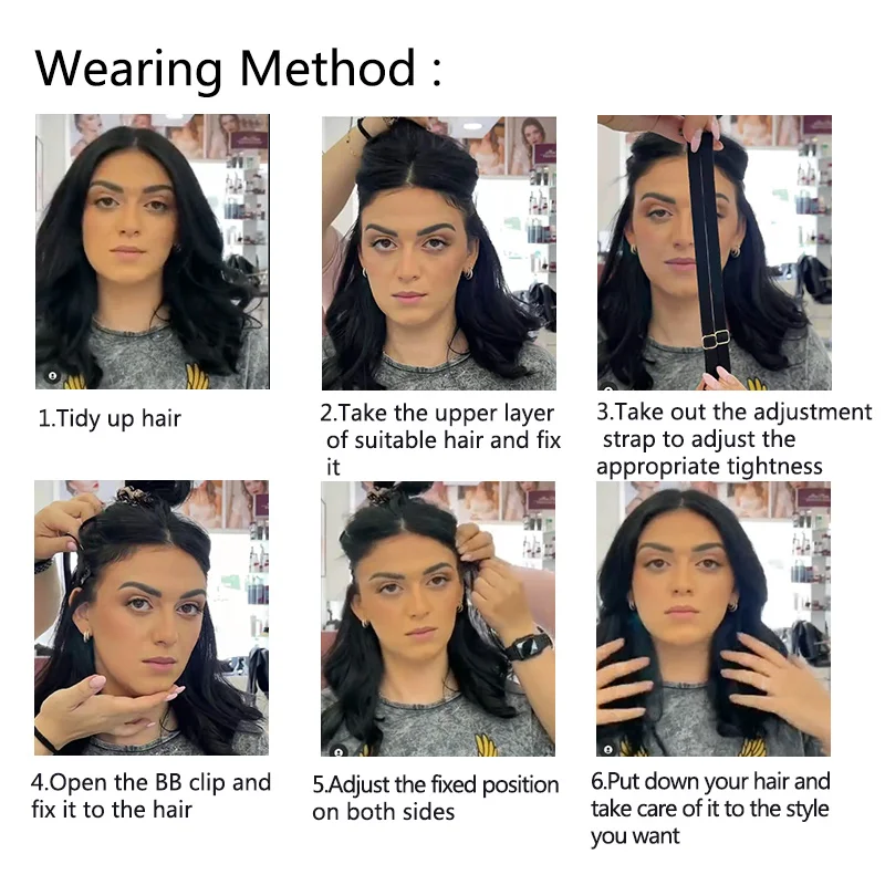 Nunify-banda para el cabello con Clip, correas elásticas para evitar que el cabello cubren los ojos y la cara, banda elástica ajustable para cabello largo