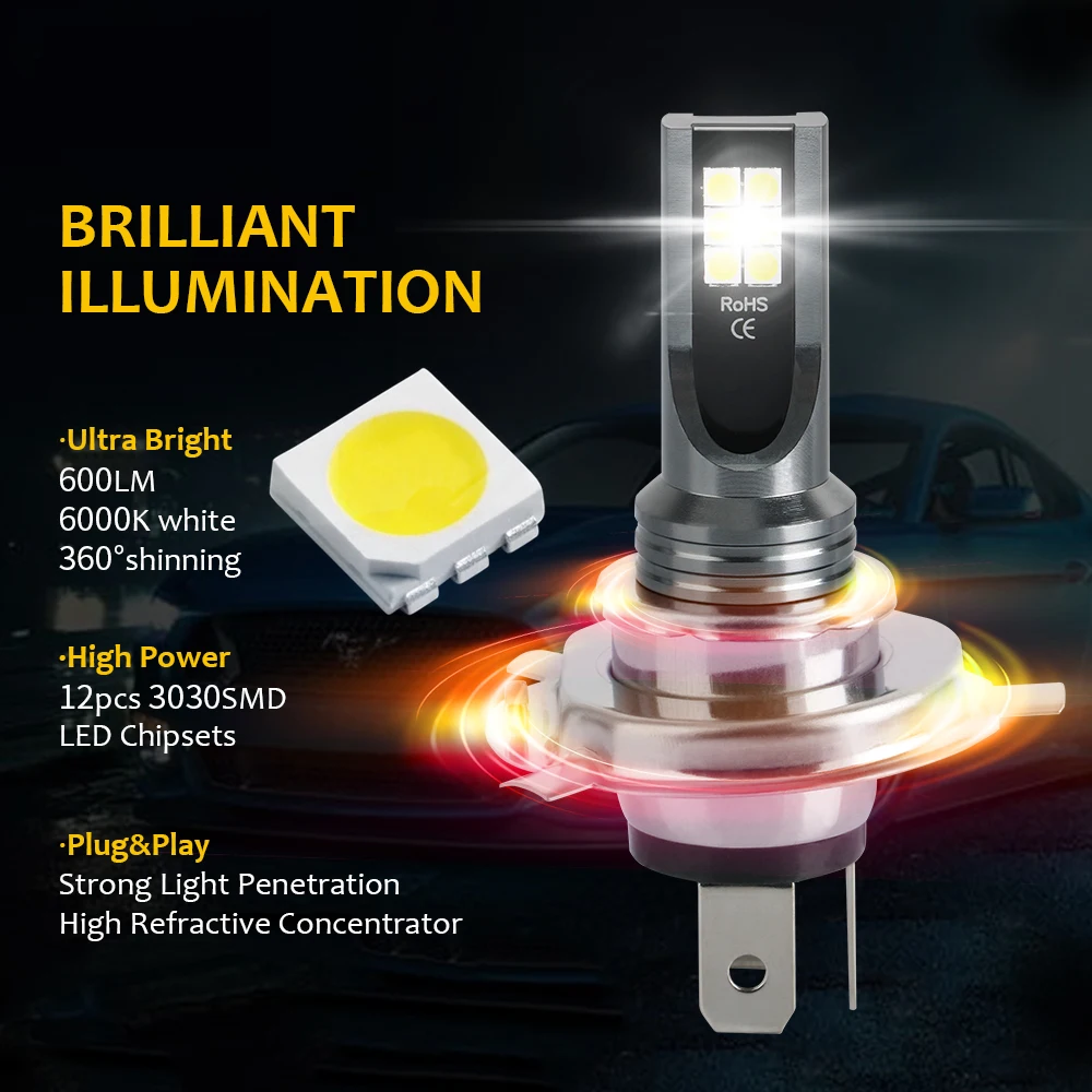 2 pçs h8 h11 led hb4 9006 hb3 9005 luzes de nevoeiro lâmpada 3030 12smd 6000k branco carro condução correndo lâmpada dianteira automática leds luz 12v