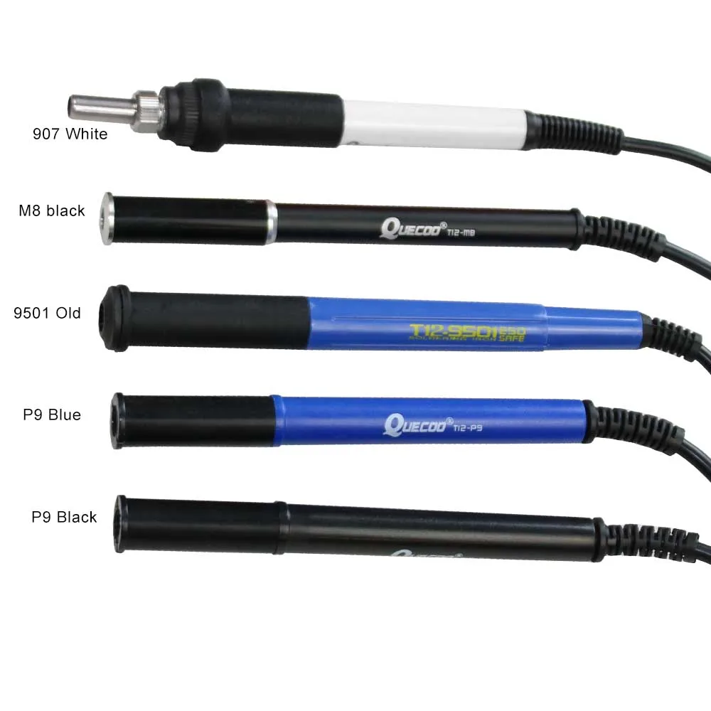 QUECOO 5pin T12-M8 9501 907 P9 mango 1,1 m para estación de soldadura de hierro STM32 T12-955/958 controlador eléctrico Digital de temperatura