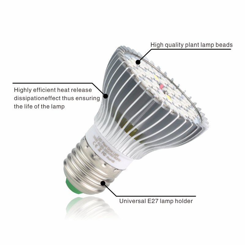 水耕栽培用led成長ランプ,e27,18w,28w,30w,50w,80w,AC85-265V,110v,220v