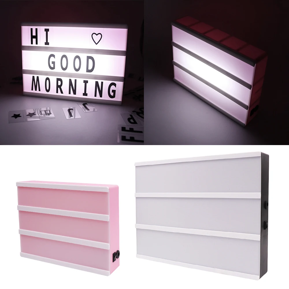 Neue Ankunft A6 A5 A4 Größe LED Kombination Tisch Nacht Licht Box Lampe DIY Schwarz Brief Karten USB AA Batterie powered Nachricht Bord