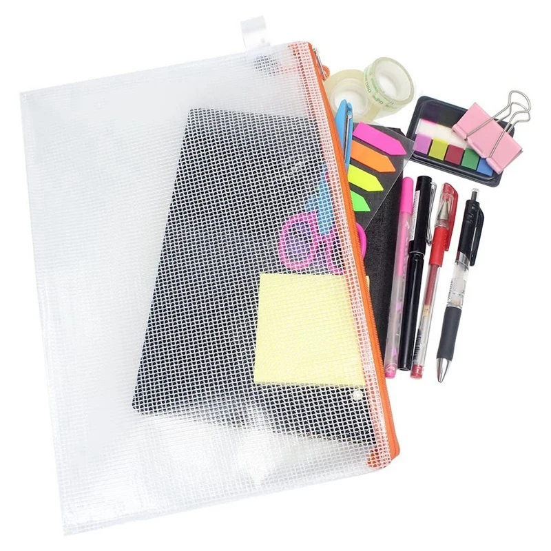 16Pcs ตาข่ายกระเป๋าซิปกระเป๋าเอกสาร,กระเป๋ากันน้ำซิปแฟ้มโฟลเดอร์,A4ขนาด,สำหรับอุปกรณ์สำนักงานสำหรับโรงเรียน,กระเป๋าเดินทาง