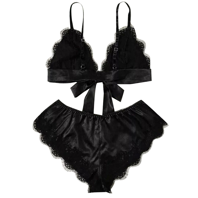 1 Set Unterwäsche Nachtwäsche Sets Lenceria Sling Bh Set Sexy Satin Dessous Sexy Perspektive Pyjamas