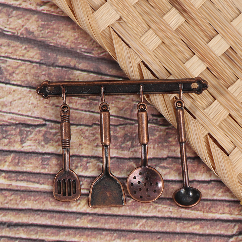 Năm 1/12 Nhà Búp Bê Mini Mini Xẻng Muỗng Súp Lưu Trữ Giá Đỡ Mô Phỏng Đồ Dụng Cụ Nhà Bếp Để Trang Trí