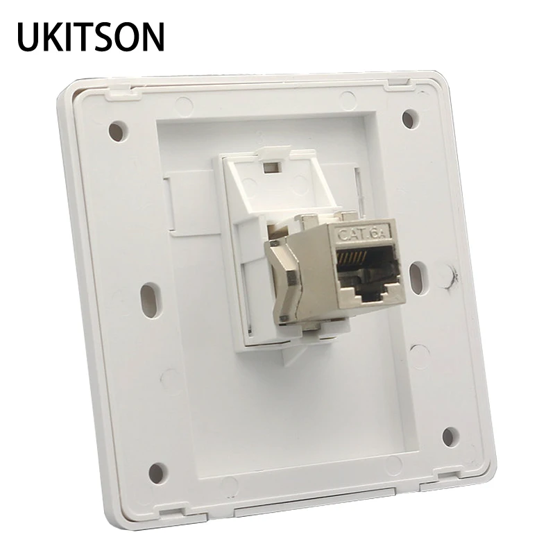 1-портовая розетка CAT6A RJ45 LAN CAT7 LAN, настенная панель, прямой CAT.6A Shield Keystone Jack, вилка для интернет-компьютера, лицевая панель