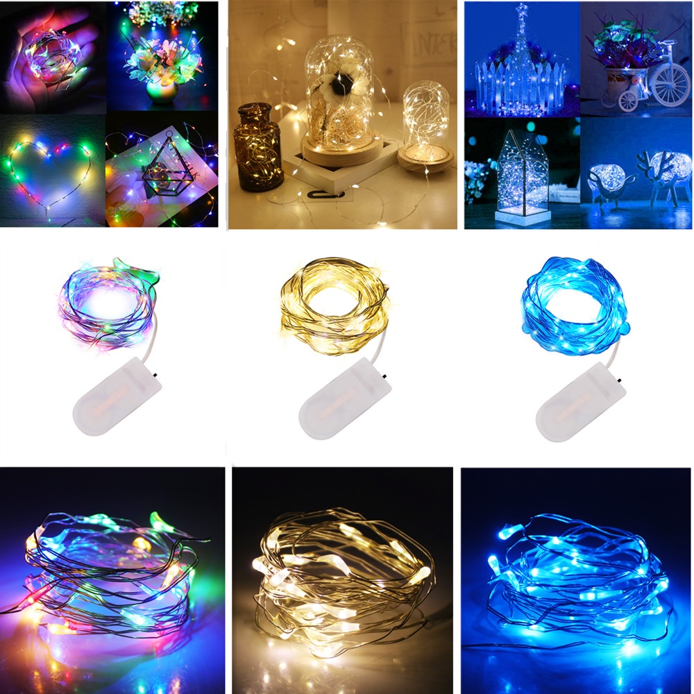 Wasserdicht Fairy Licht Mini CR2032 Batterie Powered Kupferdraht String Lampen Girlande Weihnachten Party Beleuchtung Dekoration