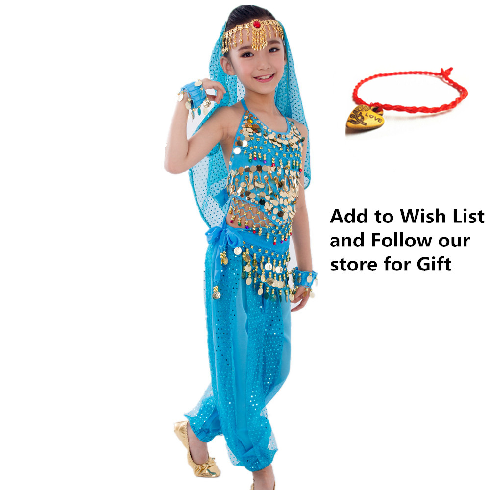 Costumi di danza del ventre per bambini Set danza orientale Ragazze Danza del ventre India Abiti di danza del ventre Danza del ventre Bambino Bambini Indiano 6 colori