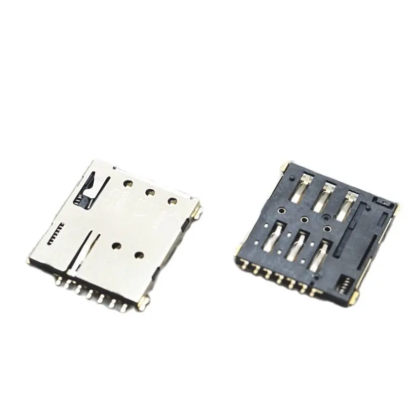 10 Uds Nano-SIM tarjetero Push-push tipo 7PIN Mini Sim Socket Nano conector