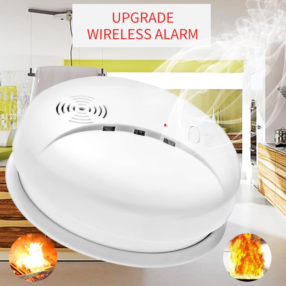 Fumaça sem fio detetor sensor de alarme para casa sistema de alarme 433mhz/wifi alarme de incêndio sistema de segurança em casa fumaça fogo proteger