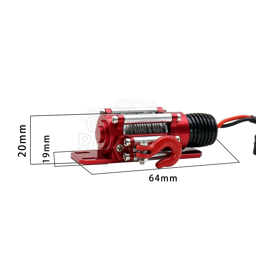 RC Xe Kim Loại Thép Không Gỉ Có Dây Tự Động Mô Phỏng Bộ Tời Cho 1/10 RC Xe Bánh Xích Xe Trục SCX10 II III RBX10 D110 D90 TRX4 TRX6