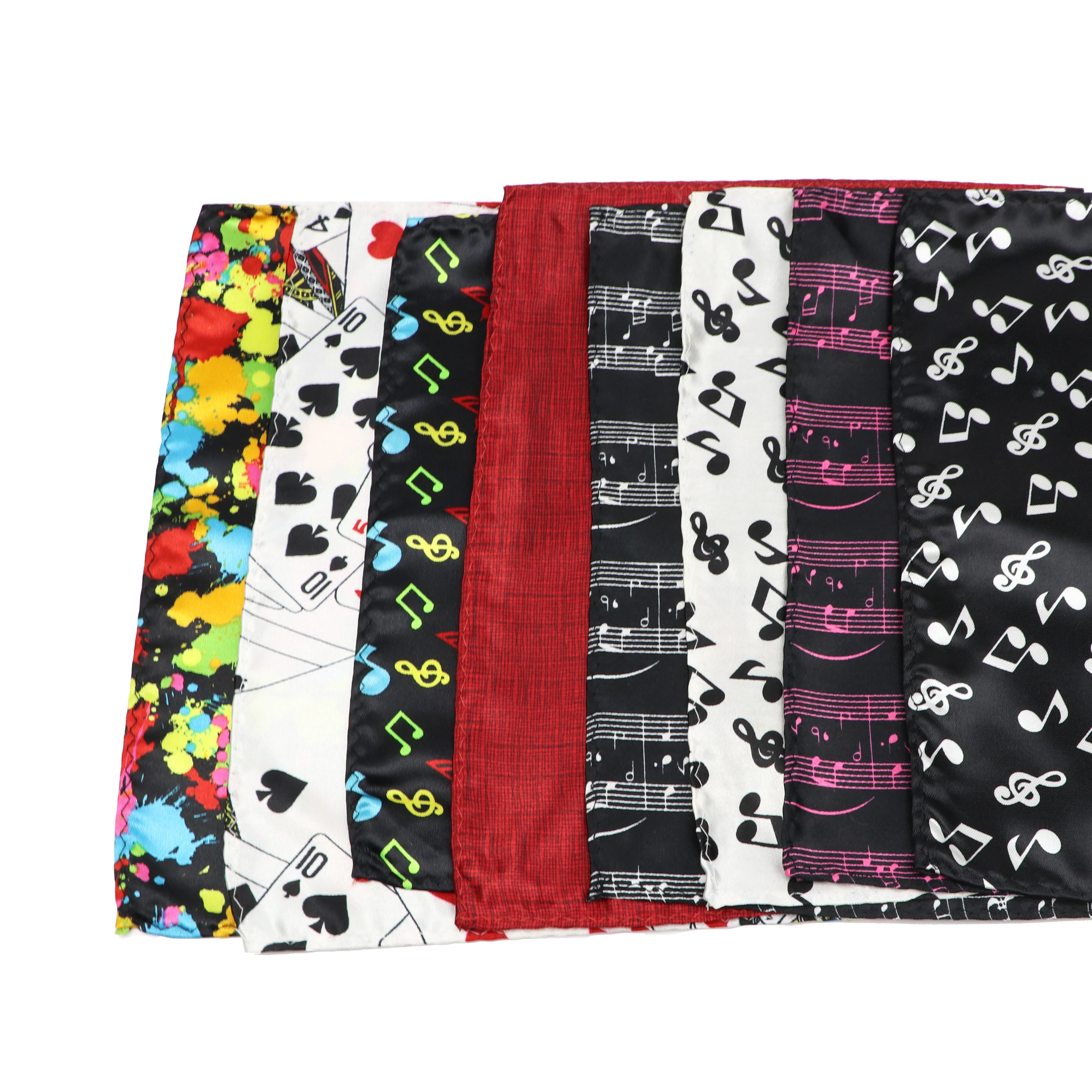 ดนตรีพ็อกเก็ตสแควร์เปียโนเพลงกีตาร์ลายสก๊อตผ้าเช็ดหน้าโพลีเอสเตอร์ Hankie ลำลองน่ารักของขวัญ Tuxedo Bowtie อุปกรณ์เสริม