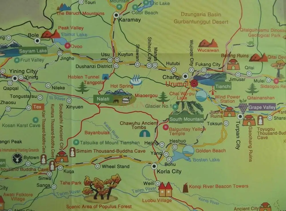 Xinjiang Tourist Route Map (English Version)