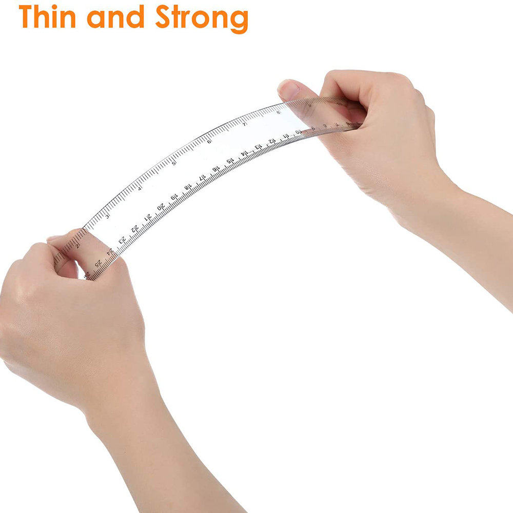 透明プラスチック定規,6/8/12インチ,標準/メートル法の定規,描画用の滑らかな定規,学生,学校,事務用品