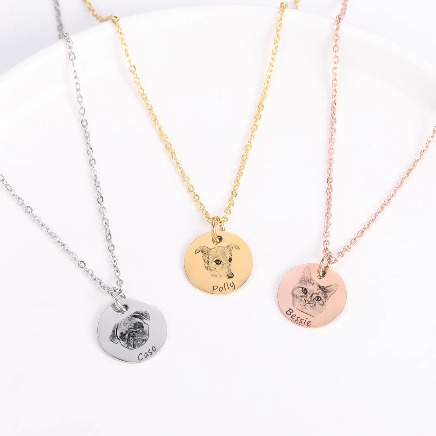 Huisdier portret ketting dierenliefhebbers huisdier verlies cadeau voor vrouwen kat ketting kat minnaar cadeau Moederdag gepersonaliseerde hond opa