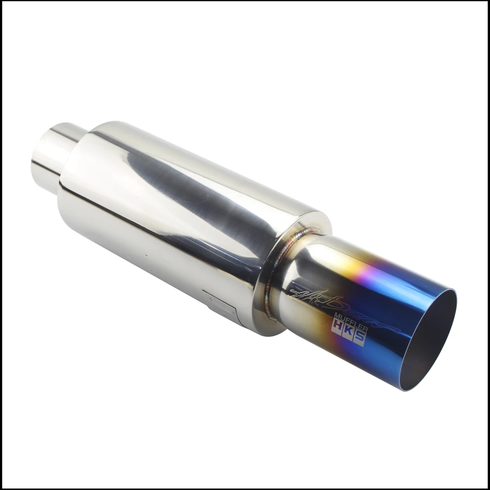 Ống Xả Ô Tô Mufflers Đuôi Đa Năng Thép Không Gỉ Chất Lượng Cao Xả Các Hệ Thống Đua Mufflers 2 "2.5" 3 "Xanh Dương Bạc