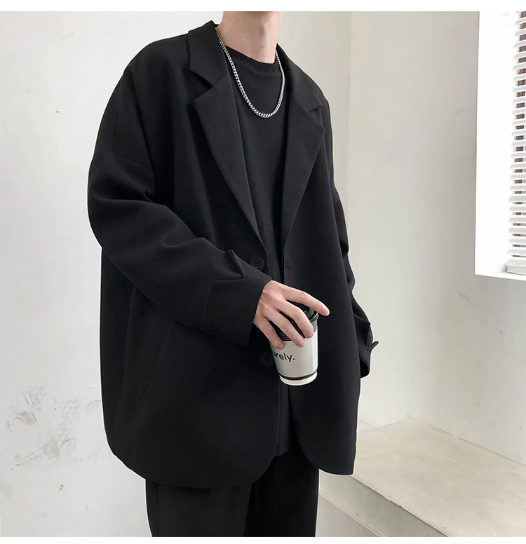 Blazers de estilo británico para hombre, chaquetas de traje holgadas de ocio a la moda, ropa de calle Retro diaria Ins, tops de traje coreanos simples que combinan con todo