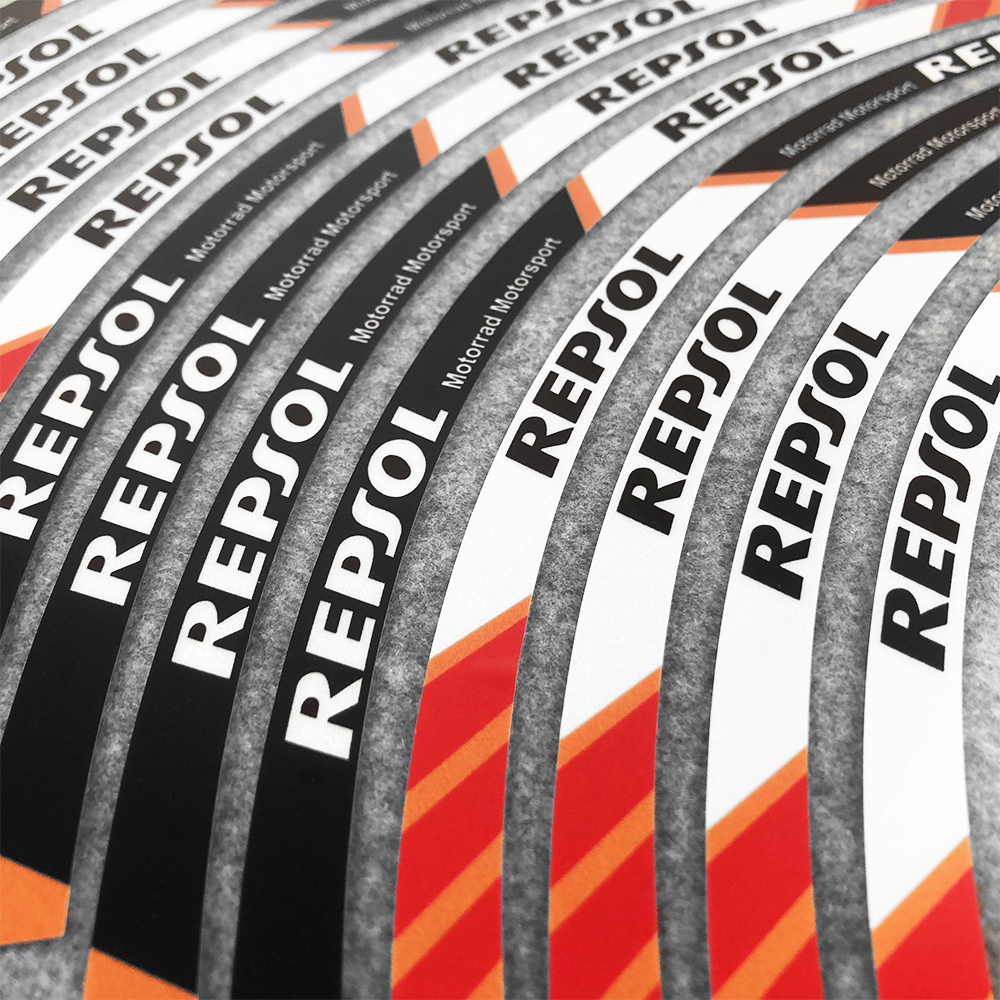 Pegatinas reflectantes para ruedas de motocicleta, tiras de llanta de carreras, calcomanías, accesorios de cubo de 17 "para Repsol CBR
