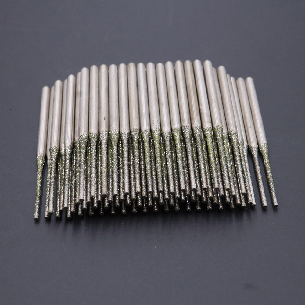 Chuyền 100 Chiếc Siêu Dài Kim Cương Khoan Bits Emery Kim Cương Nhám Bit Bong Tróc Kim Một Loại Răng Burr