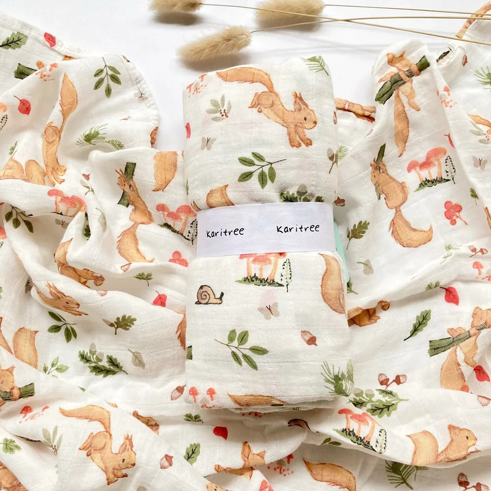 Phim Hoạt Hình Chăn Thú Bông Cho Bé Đầm Chăn Ga Gối Trẻ Sơ Sinh Chăn Mềm Mại Thoáng Khí Cho Bé Sơ Sinh 120X120CM Sợi Tre Cotton