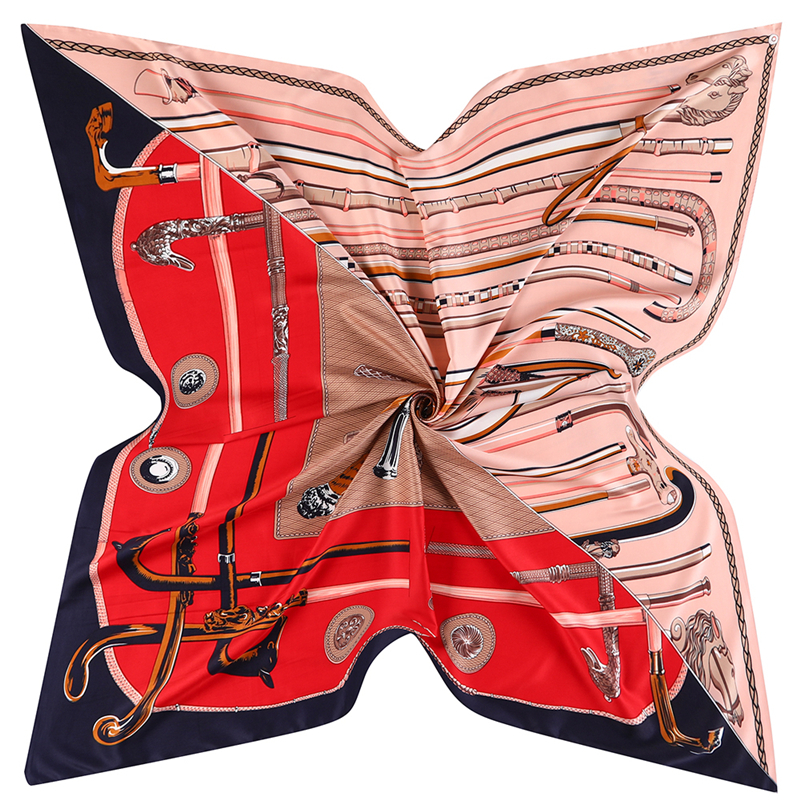 女性用スクエアシルクスカーフ,大きなバンダナ,シルクスカーフ,ファッショナブルなデザイン,130cm