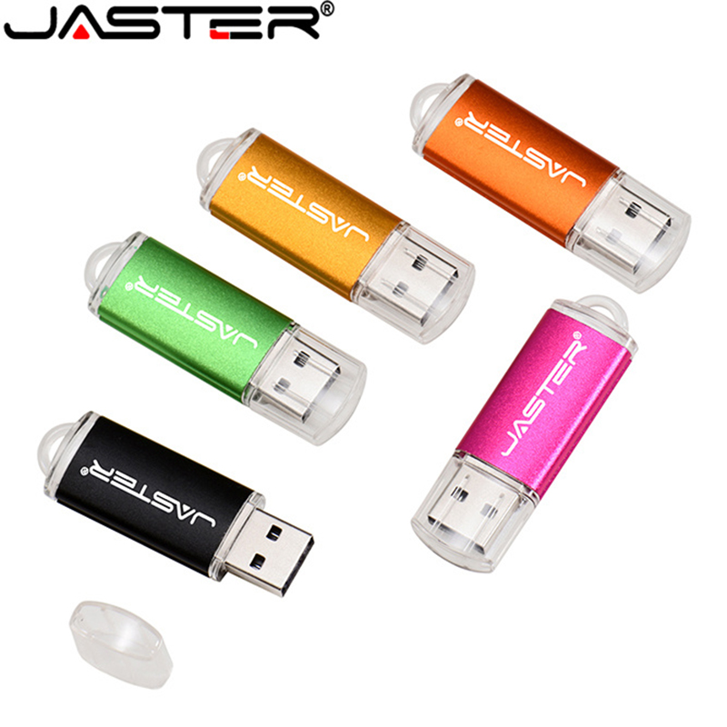 JASTER Nuovo Creativo Con Portachiavi USB 2.0 Flash Drive 128GB 64GB 32GB 16GB 8GB 4GB 128MB Pendrive Moda 9 Colori U Stick Regalo
