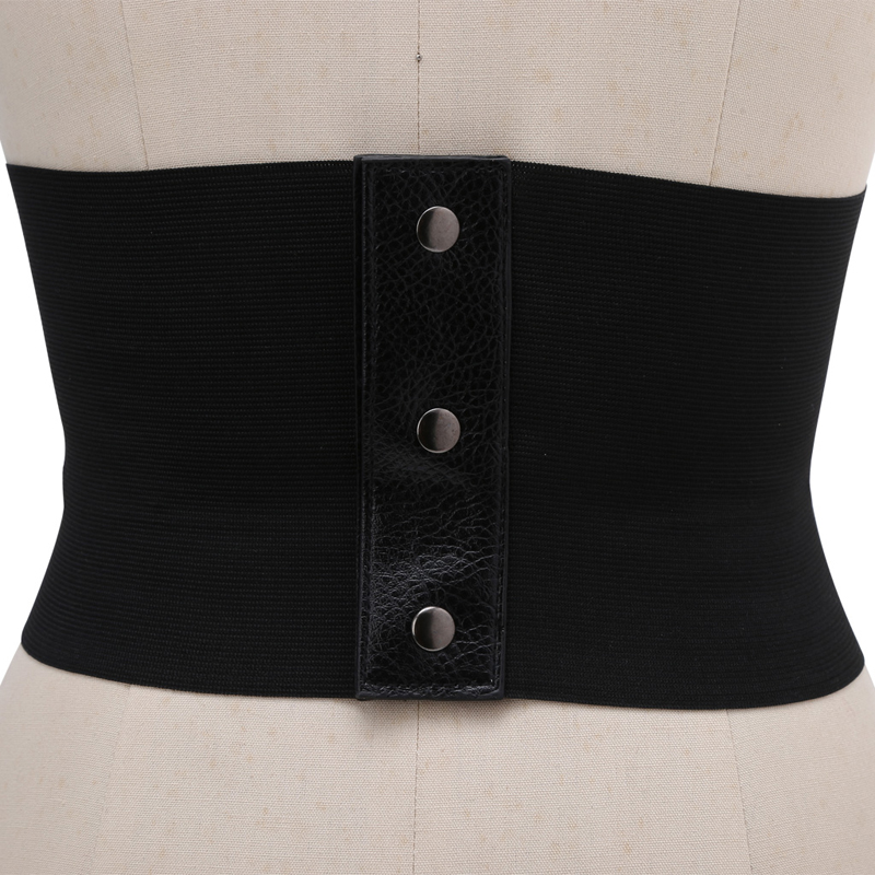 Corset rétro en Faux cuir pour femmes, taille large élastique, ceinture extensible