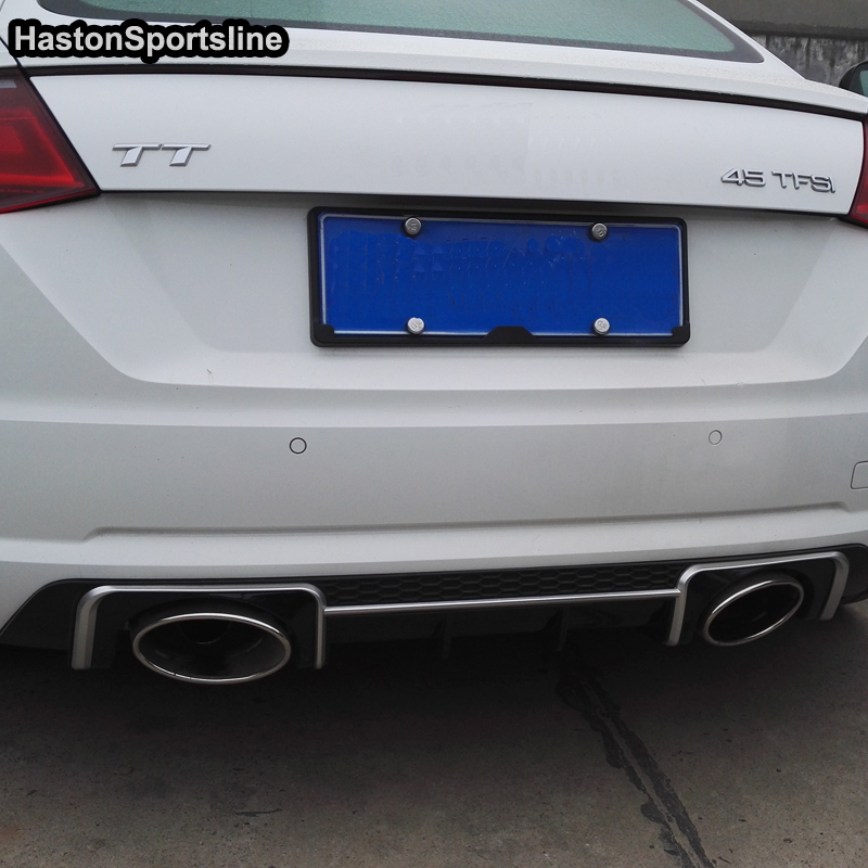 Untuk Audi TT 2015-2020 TT ABS Bumper belakang Lip Diffuser Spoiler knalpot Aksesori Mobil (hanya cocok standar TT)