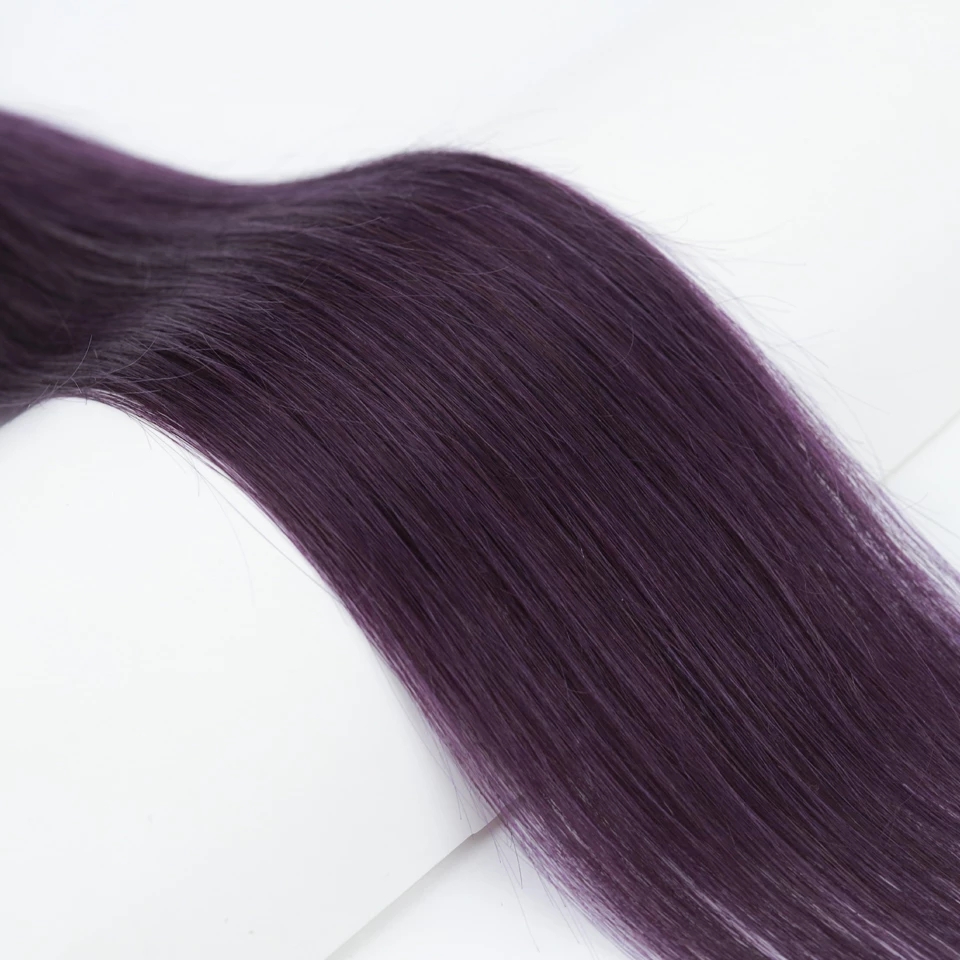 SLEEK บราซิลตรงผมธรรมชาติสีม่วงตรง Remy Human Hair Bundles Deal สําหรับผู้หญิงผิวดํา