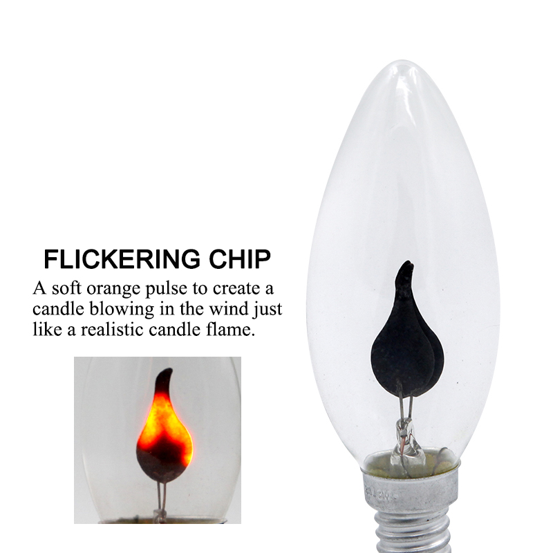 Vintage Edison Flame E27 E14 LED Lampadina a candela AC 220V 3W Effetto retrò Lampadina Lampada Sfarfallio Luce di fuoco per la decorazione domestica Illuminazione