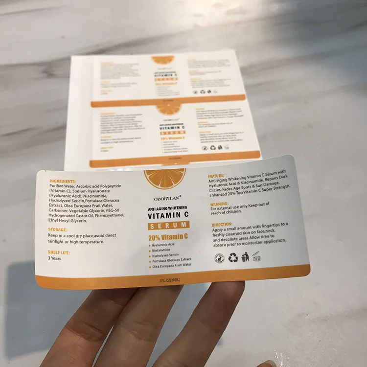 Stikcers de botellas de vinilo impermeables personalizados para el cuidado de la salud con etiquetas de embalaje autoselladas mate impresas con código de barras para tarros de plástico