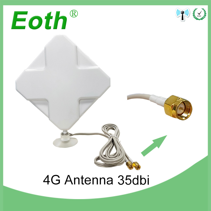 Eoth 1 stücke 3G 4G lte antenne 35dbi SMA Stecker Stecker antenne router SMA MÄNNLICH 2M zopf Verlängerung Kabel