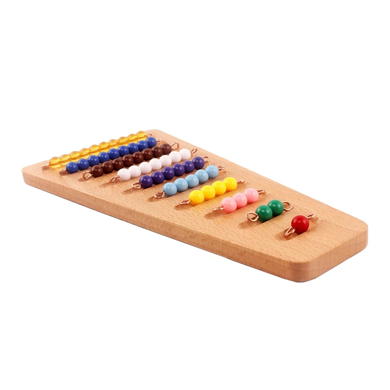 Montessori Vân Gỗ Đồ Chơi Nhiều Màu Hạt Cầu Thang Có Khay 1-10 Hạt Toán Học Giáo Dục Tuổi Ấu Thơ Mầm Non Đào Tạo Học Tập đồ Chơi