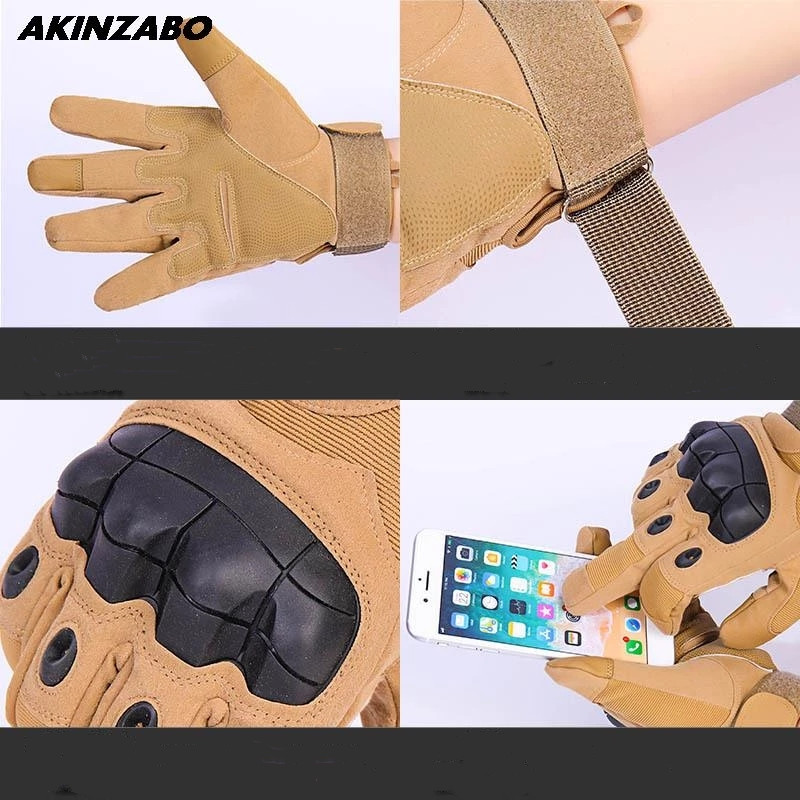 Knuckleยุทธวิธีถุงมือหน้าจอสัมผัสPaintball Airsoft Hard Knuckleผู้หญิงผู้ชายถุงมือปีนเขาขี่Full Finger Combatถุงมือ